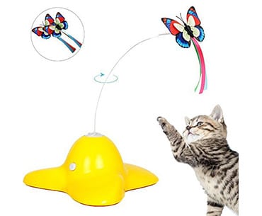 Bascolor electric rotating butterfly cat toys for indoor cats