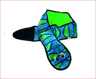 Outward hound invincibles plush snake durable dog toy