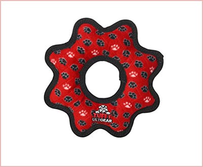 Tuffy Ultimate dog toy red paw