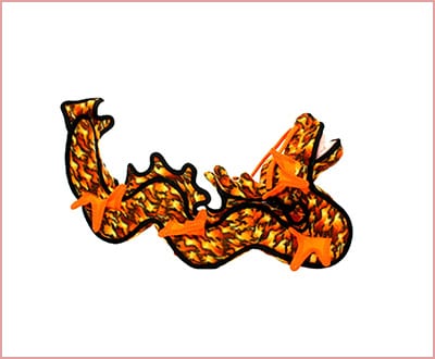 Tuffy dragon orange dog toy