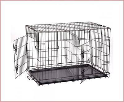 BestPet wire cage with metal pan and double door