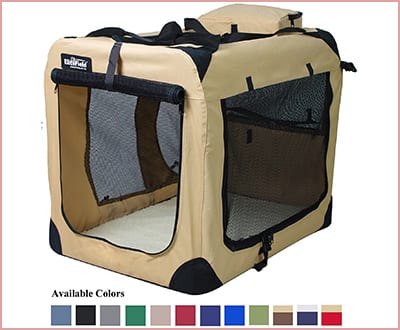 EliteField 3 doors folding soft dog crate for indoor and outdoor