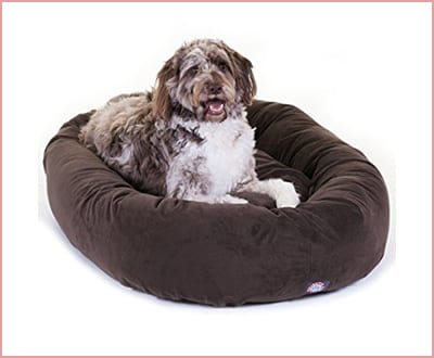 Suede dog Bed by Majestic Pet products waterproof base