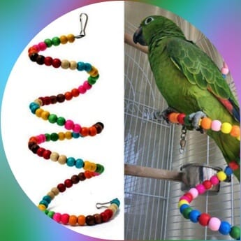 gu angqi spiral beads ladder parakeet toy 