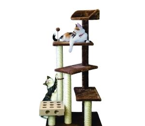 Furhaven Pet Cat Tree | Tiger Tough Cat Tree House Perch Entertainment Playground
