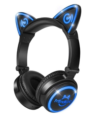 MindKoo Bluetooth Headphones Over-Ear Wireless Headphones Cat Ear