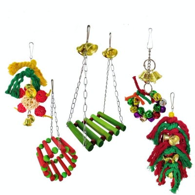 Camiter Pet Bird Parrot Cage Toy, Hanging Swing for Shredding / Chewing