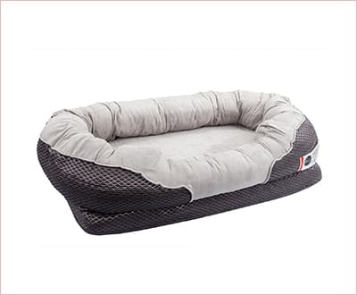 BarksBar grey orthopedic dog bed