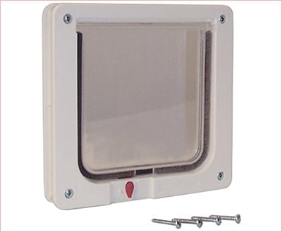 Cat flap door with 4 way lock