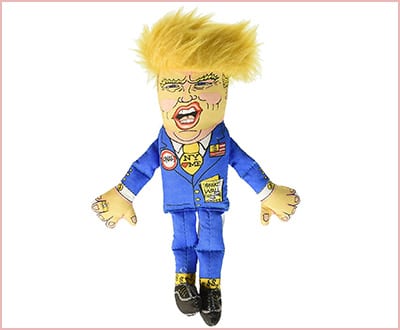 Fuzzu Presidential parody cat chew toy