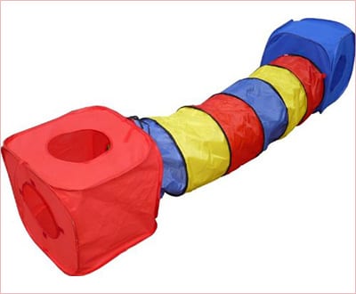 HDP Rainbow collapsible cube and tunnel set for cats