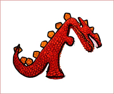 Tuffy dinosaur dog toy with 4 layers of material