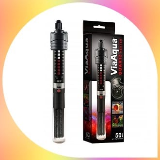 ViaAqua Quartz Glass Submersible Heater with Thermostat