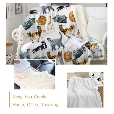 Sleepwish Cat Fleece Throw Blanket