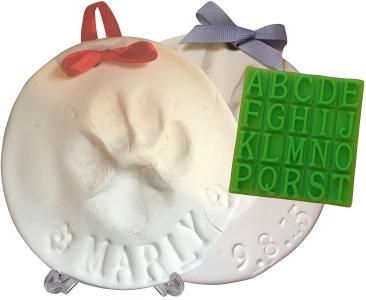 Ultimate Pawprint Keepsake Kit (Makes 2) - Paw Print Memento or Memorial with Bonus Personalization Tool & Display Stand!