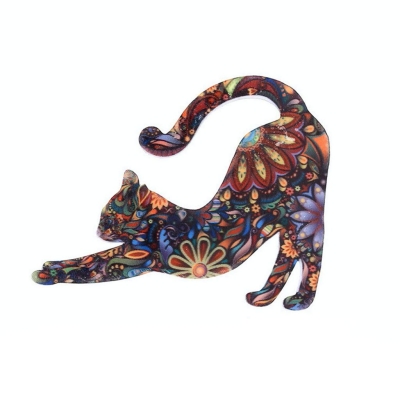 Cat Brooch Lapel Pin Enamel Badges Accessory by Xeminor