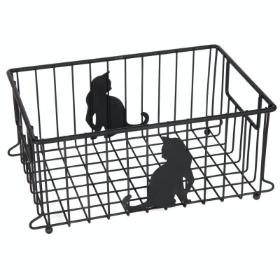 Cat-Themed Wire Basket, Cute gifts for Cat Lovers by Lily’s Home