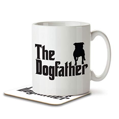 Inky Penguin Dog Father Mug and Coaster Set