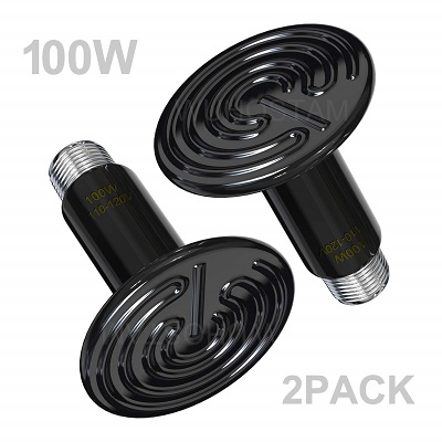 Wuhostam 100W 2 Pack Infrared Ceramic Heat Lamp