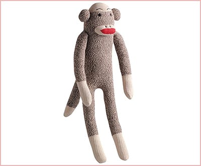 Dog sock monkey toy by Multipet