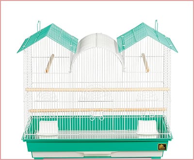 Prevue Hendryx Triple Roof Bird Cage in White and Green