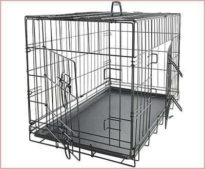 OxGord folding metal crate with double door