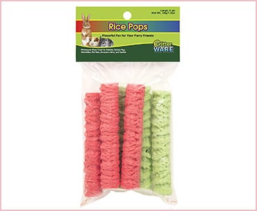Ware manufacturing rice pops small animal chew treat