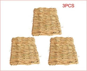 Rabbit Digging Mat & Bed - Natural Woven Straw Chewing Toy & Cozy Nest For Rabbits, Chinchillas, Ferrets, Small Pets