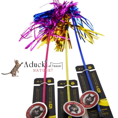 Aduck Cat Toys Interactive Teaser Wand Toy with Tassels Worms Catcher for Cats Kitten