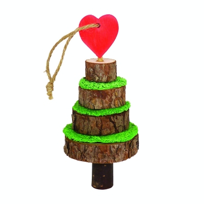 SIPW Christmas XMas Festive Wood & Loofa Tree